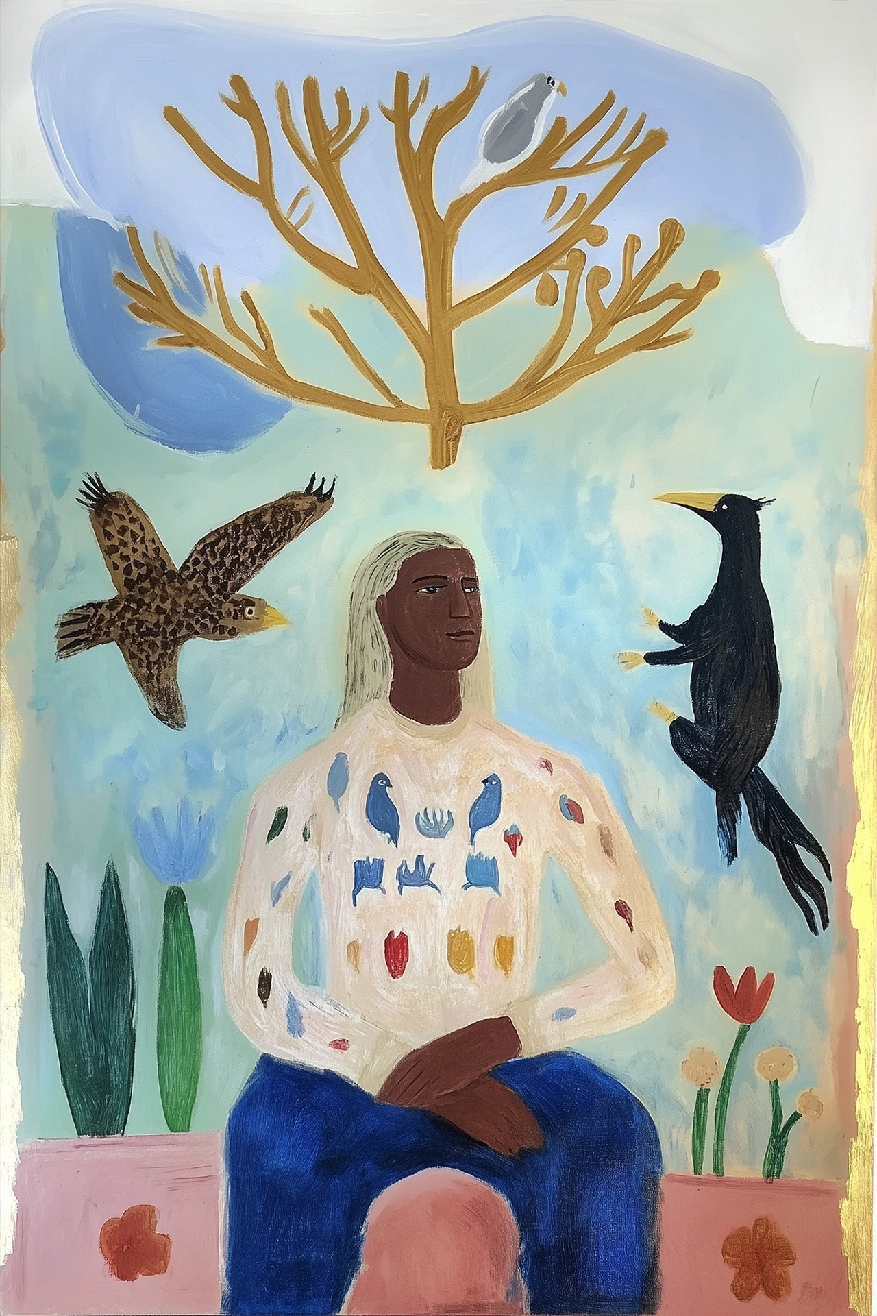 bird call, artwork for sale, oil and acrylic hand painted artwork on canvas by house lamont, affordable artwork, free worldwide shipping