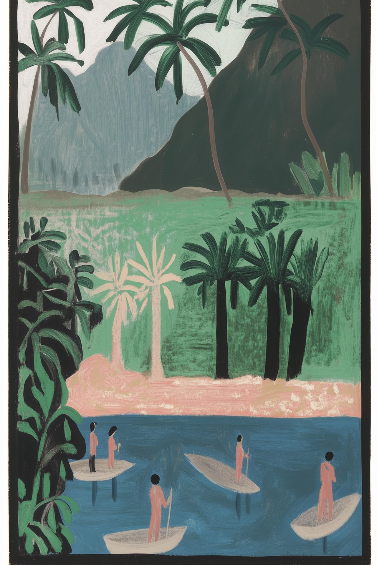 fishing spot, artwork for sale, oil and acrylic hand painted artwork on canvas by house lamont, affordable artwork, free worldwide shipping