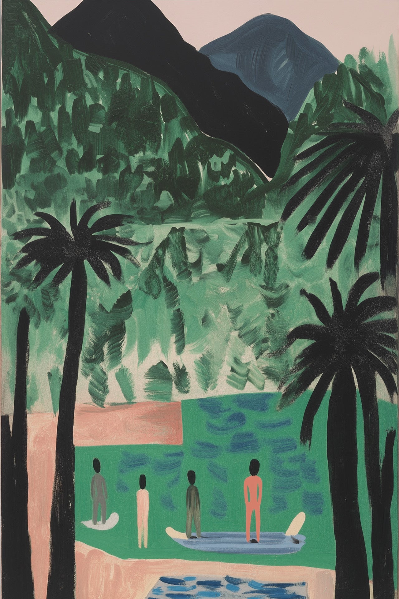 island time, artwork for sale, oil and acrylic hand painted artwork on canvas by house lamont, affordable artwork, free worldwide shipping