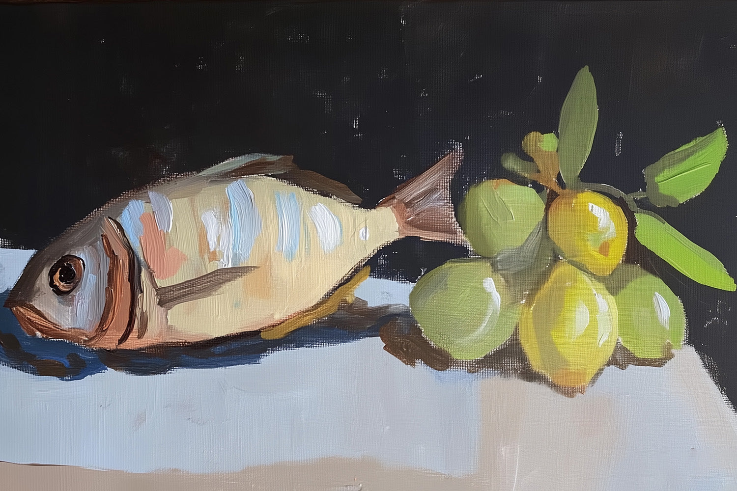 morning catch, artwork for sale, oil and acrylic hand painted artwork on canvas by house lamont, affordable artwork, free worldwide shipping