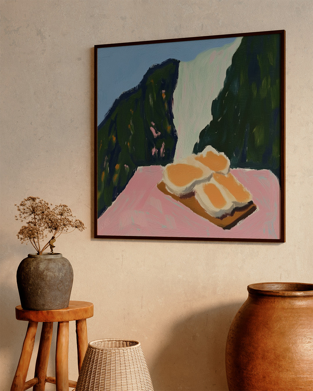 open sandwich, artwork for sale, oil and acrylic hand painted artwork on canvas by house lamont, affordable artwork, free worldwide shipping