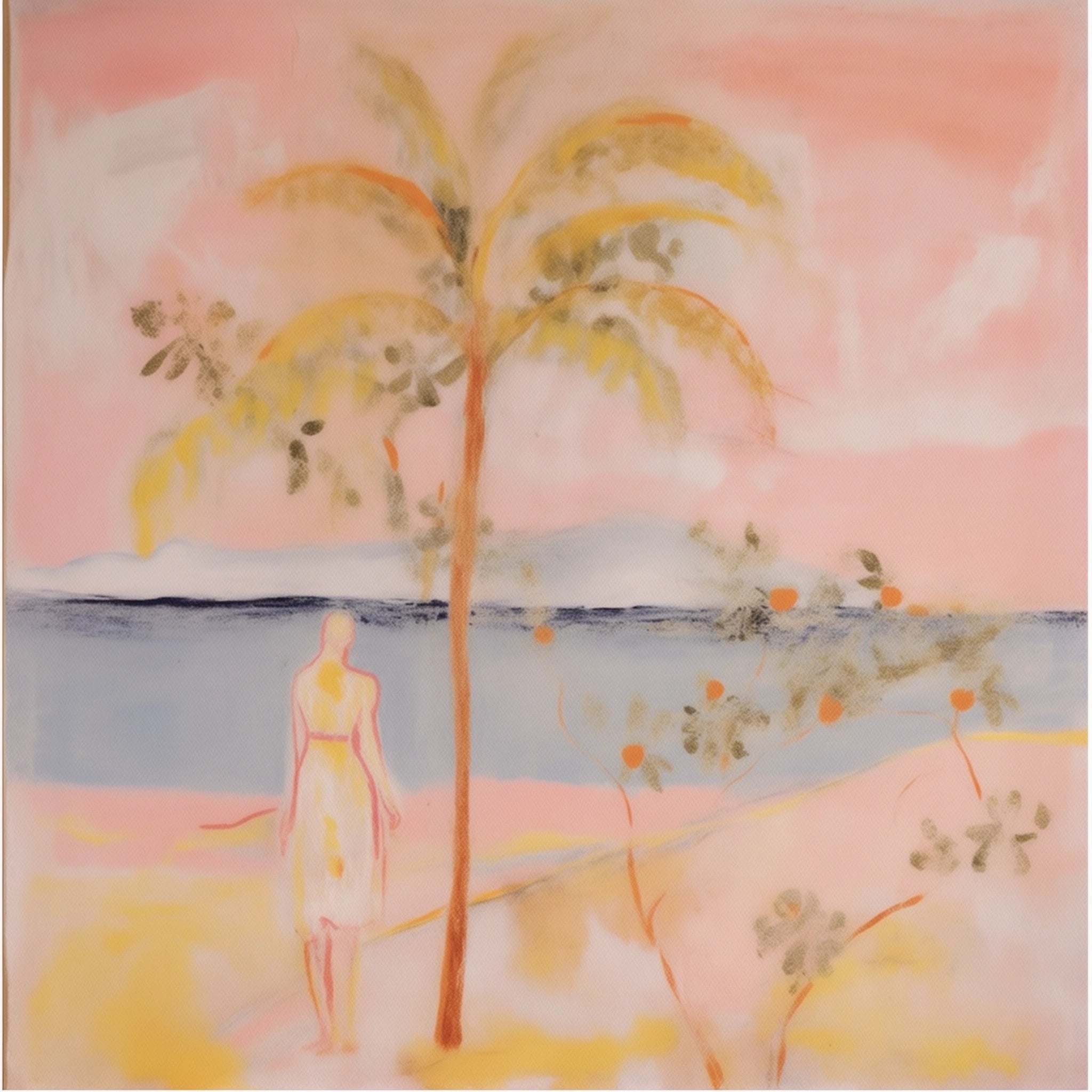 pink sunset, artwork for sale, oil and acrylic hand painted artwork on canvas by house lamont, affordable artwork, free worldwide shipping