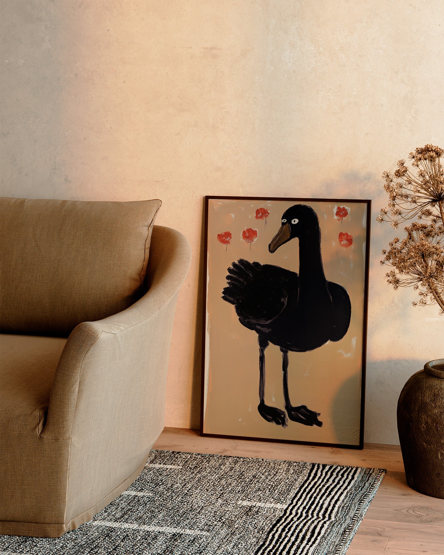 silly goose, artwork for sale, oil and acrylic hand painted artwork on canvas by house lamont, affordable artwork, free worldwide shipping