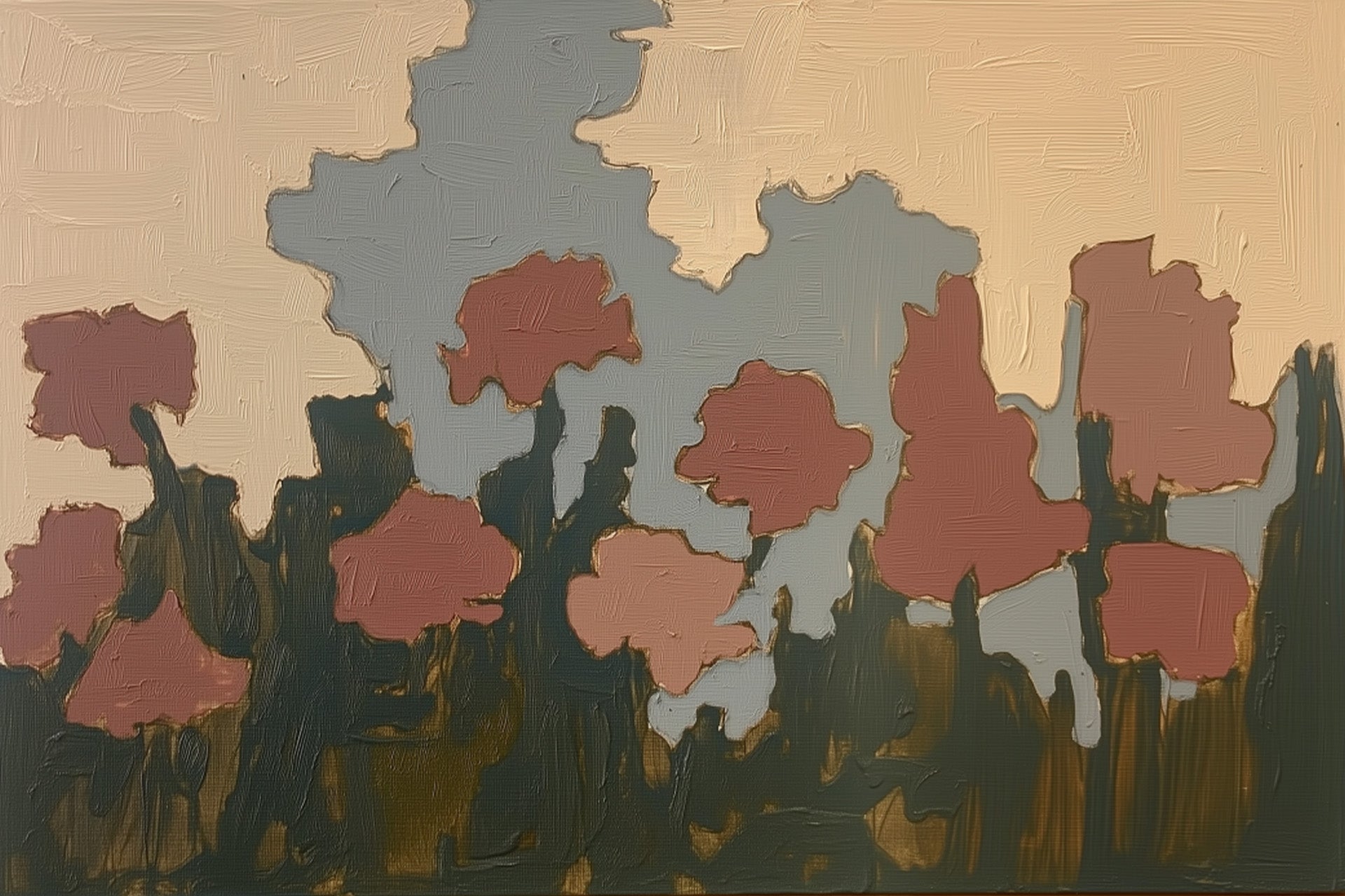 spring I, oil and acrylic hand painted artwork on canvas by house lamont, affordable artwork, free worldwide shipping

