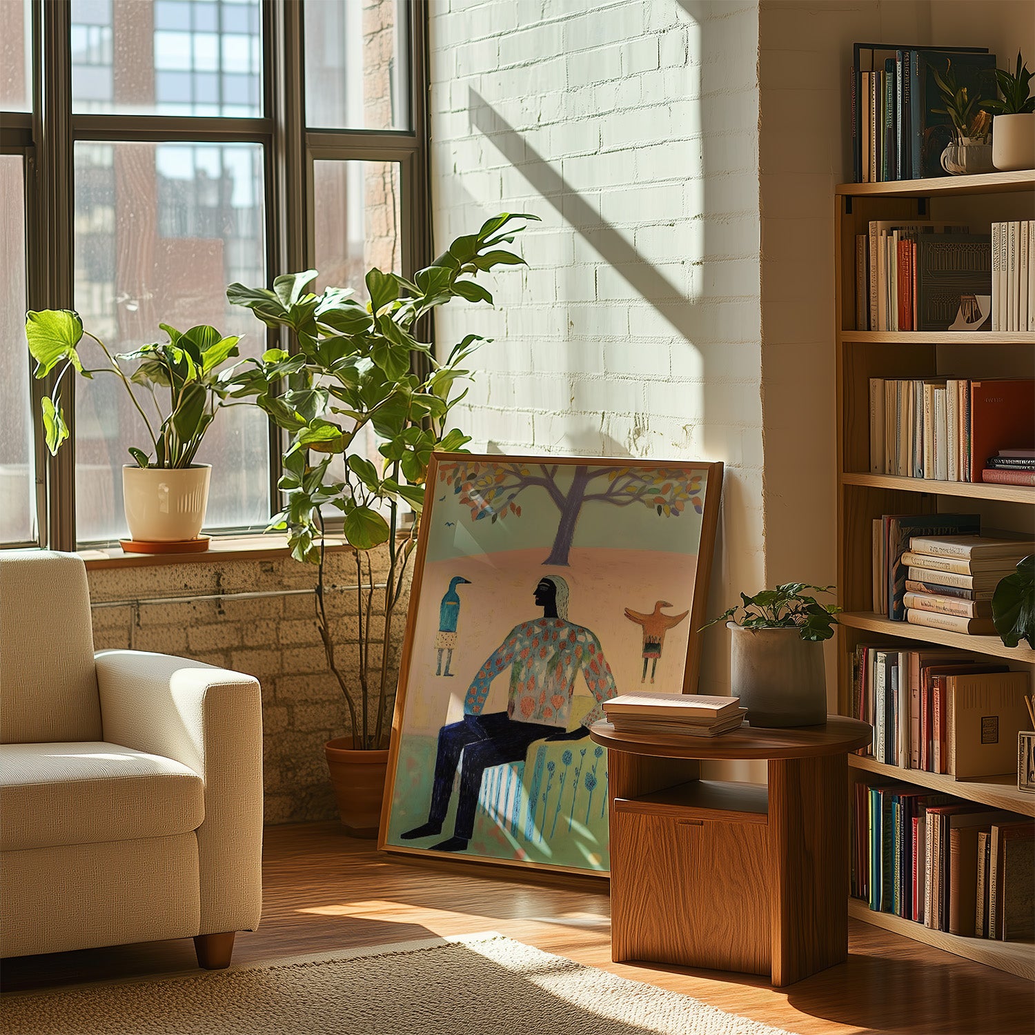 story time , artwork for sale, oil and acrylic hand painted artwork on canvas by house lamont, affordable artwork, free worldwide shipping