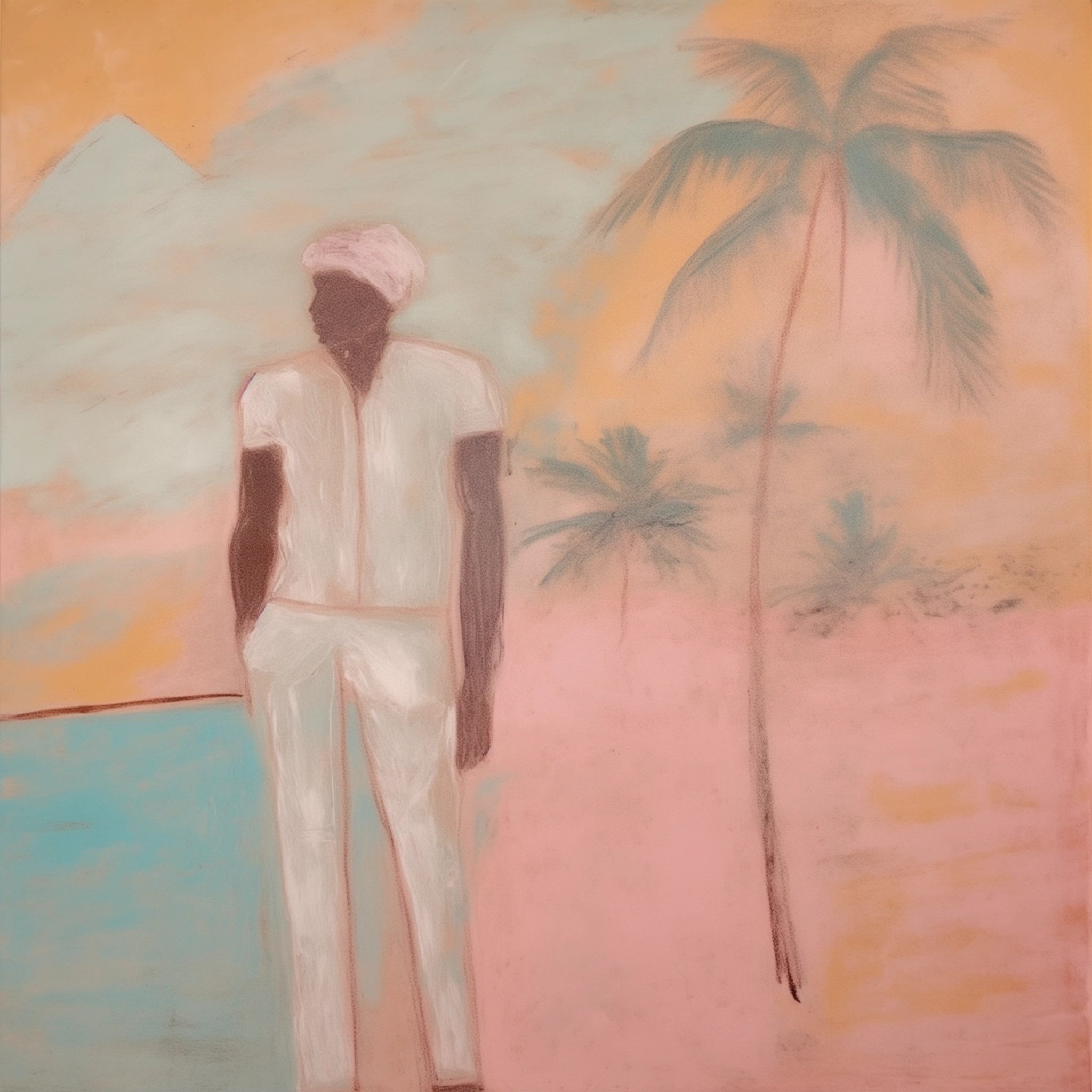 tropical stroll, artwork for sale, oil and acrylic hand painted artwork on canvas by house lamont, affordable artwork, free worldwide shipping